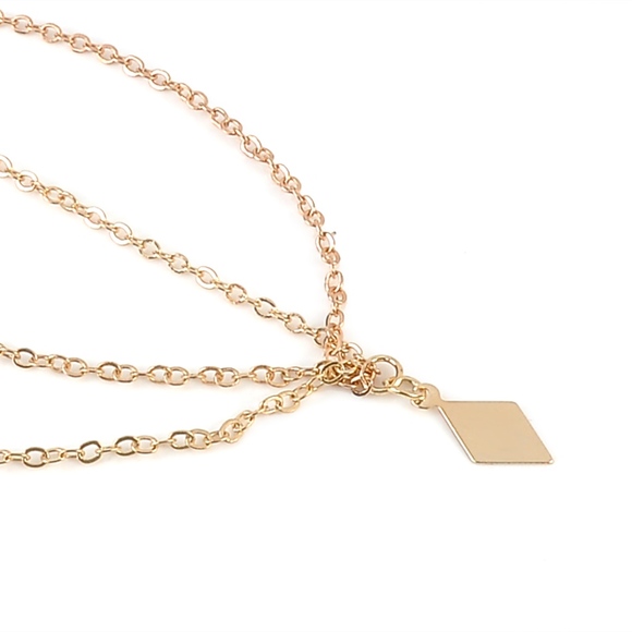 Gold Geometric Anklet Boho Layered Ankle Bracelet - Picture 3 of 4